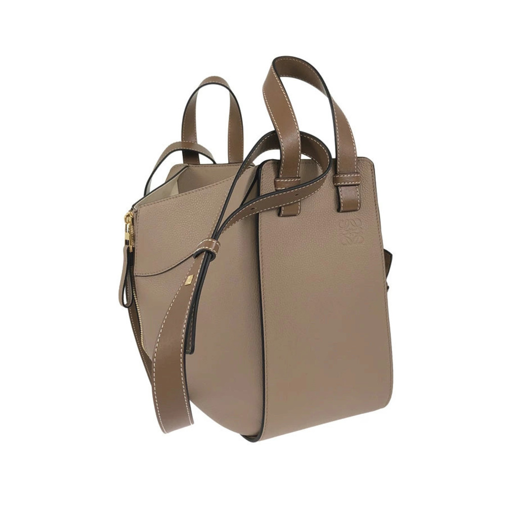 Loewe Leather Handbag Hammock Beige Tan